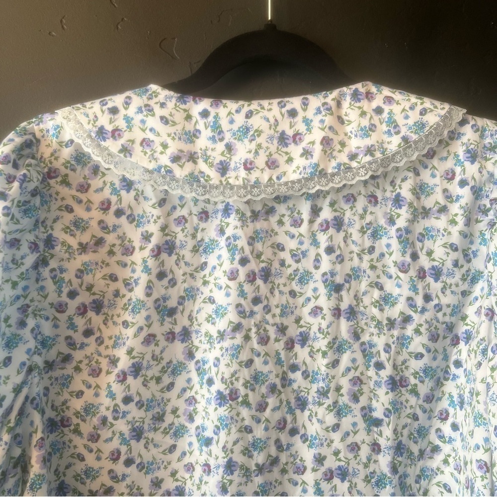 H by Halston Halston Whimsical Floral Button Front Cottagecore Blouse Size:XL - Picture 10 of 13